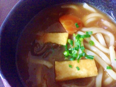 「カレーうどん♪」昨日のカレーをリメイク♪